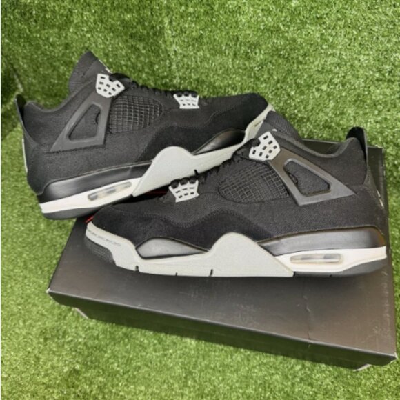 Nike Air Jordan 4 Retro Black Canvas - Picture 1 of 7